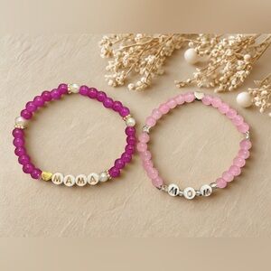 Mama & Mom Pink Bracelet Duo